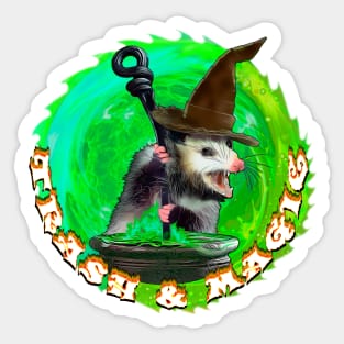 Trash and magic Opossum Sticker